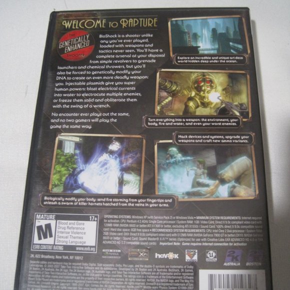 Bioshock for Windows PC DVD 2K Video Game 2007 Complete with Manual (M-Mature) - Picture 3 of 7